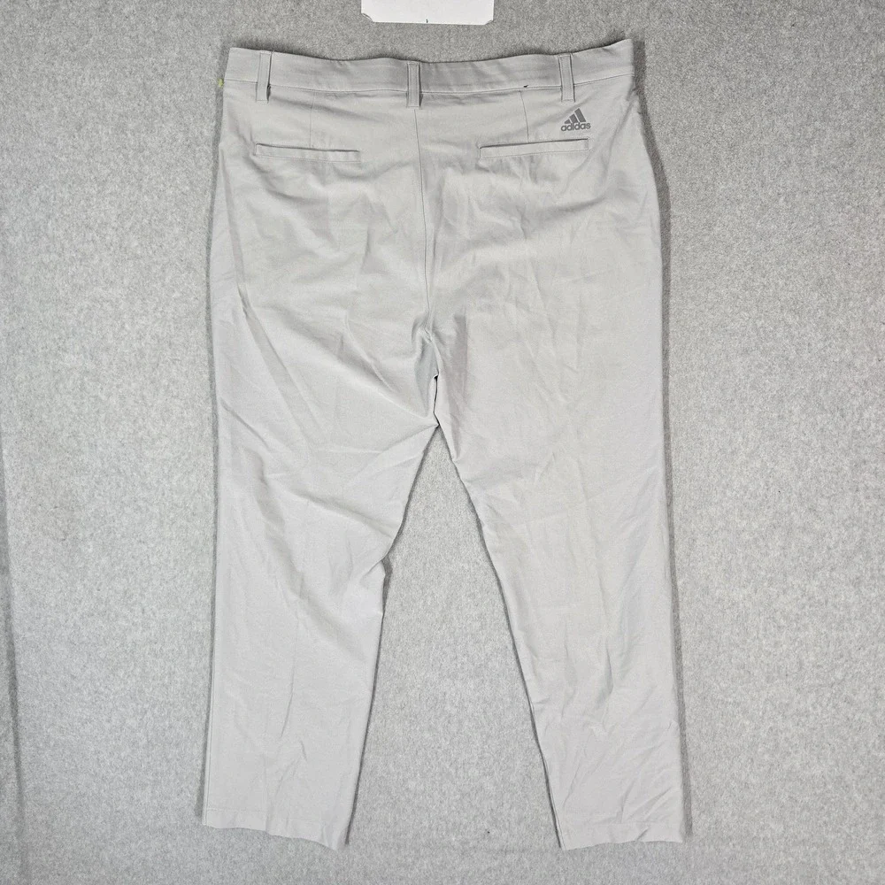 Adidas Men Pants 36X30 Light Gray Chino Golf Nylon Straight Pockets 27